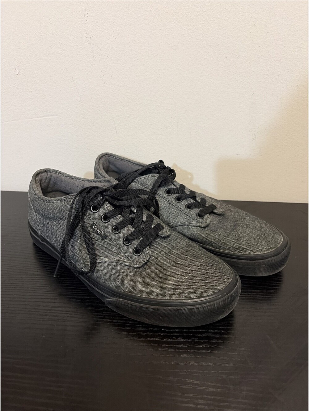 VANS ~ mens charcoal gray black Canvas Sneaker Shoes ~ Size 8